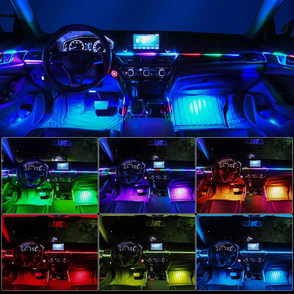 18 in 1 Led Car Ambient Lights 213 64 Color RGB