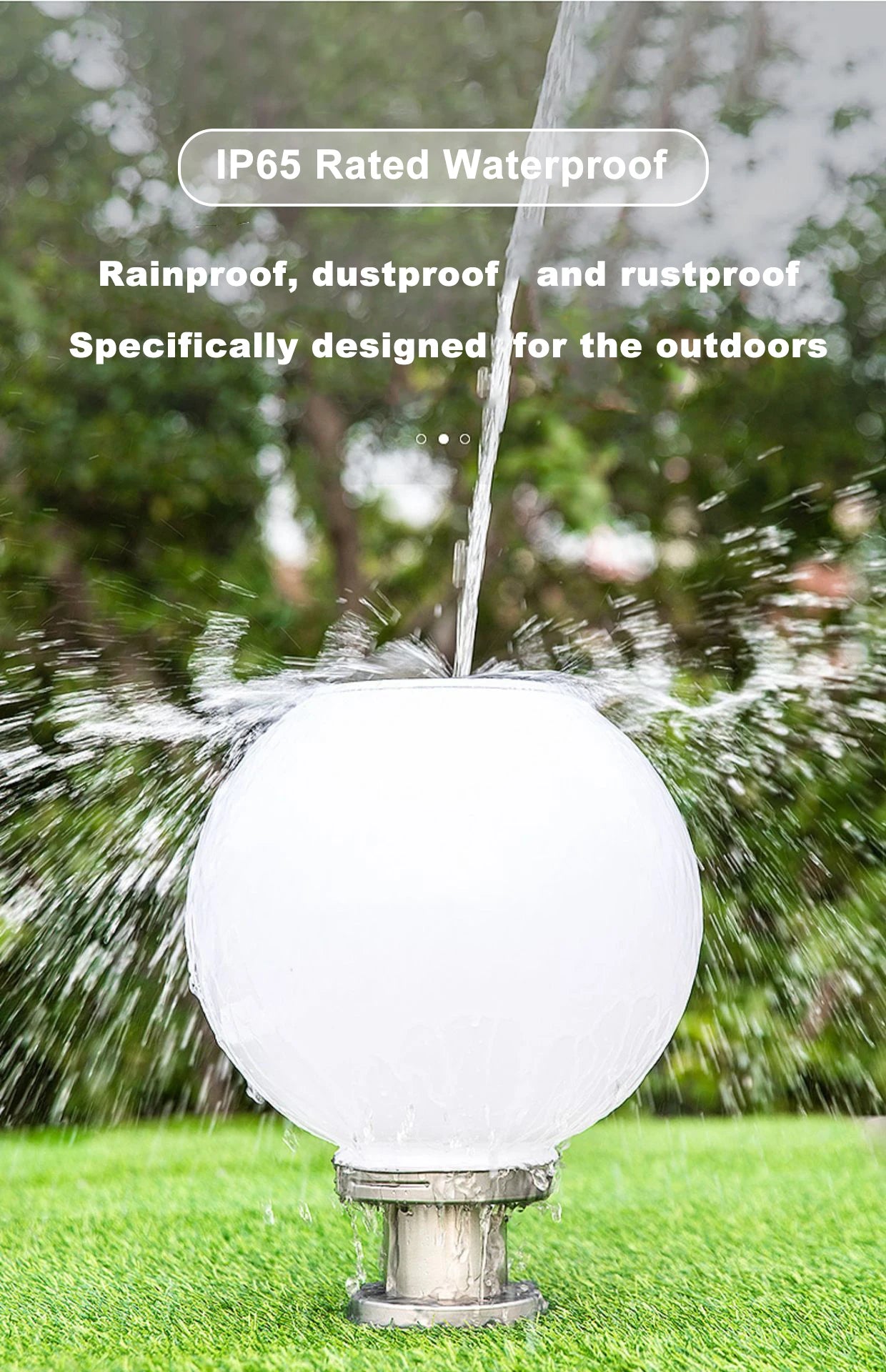 40CM LED Solar Column Head Light Courtyard Corner Light