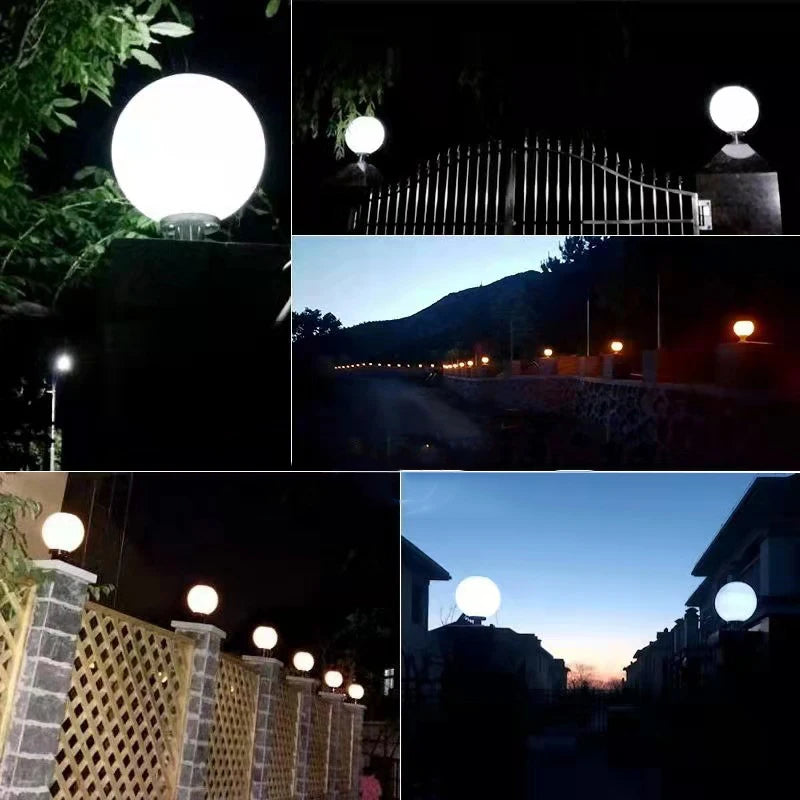 40CM LED Solar Column Head Light Courtyard Corner Light
