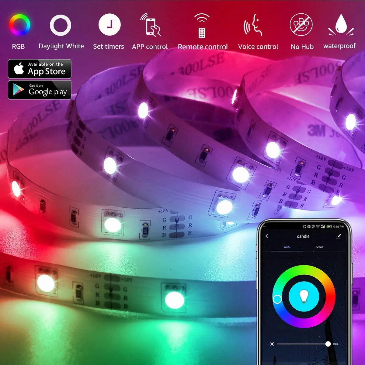 LED Strip 5050 DC 12V 24V RGB Warm White 5 Meter Flexible Light Stripe