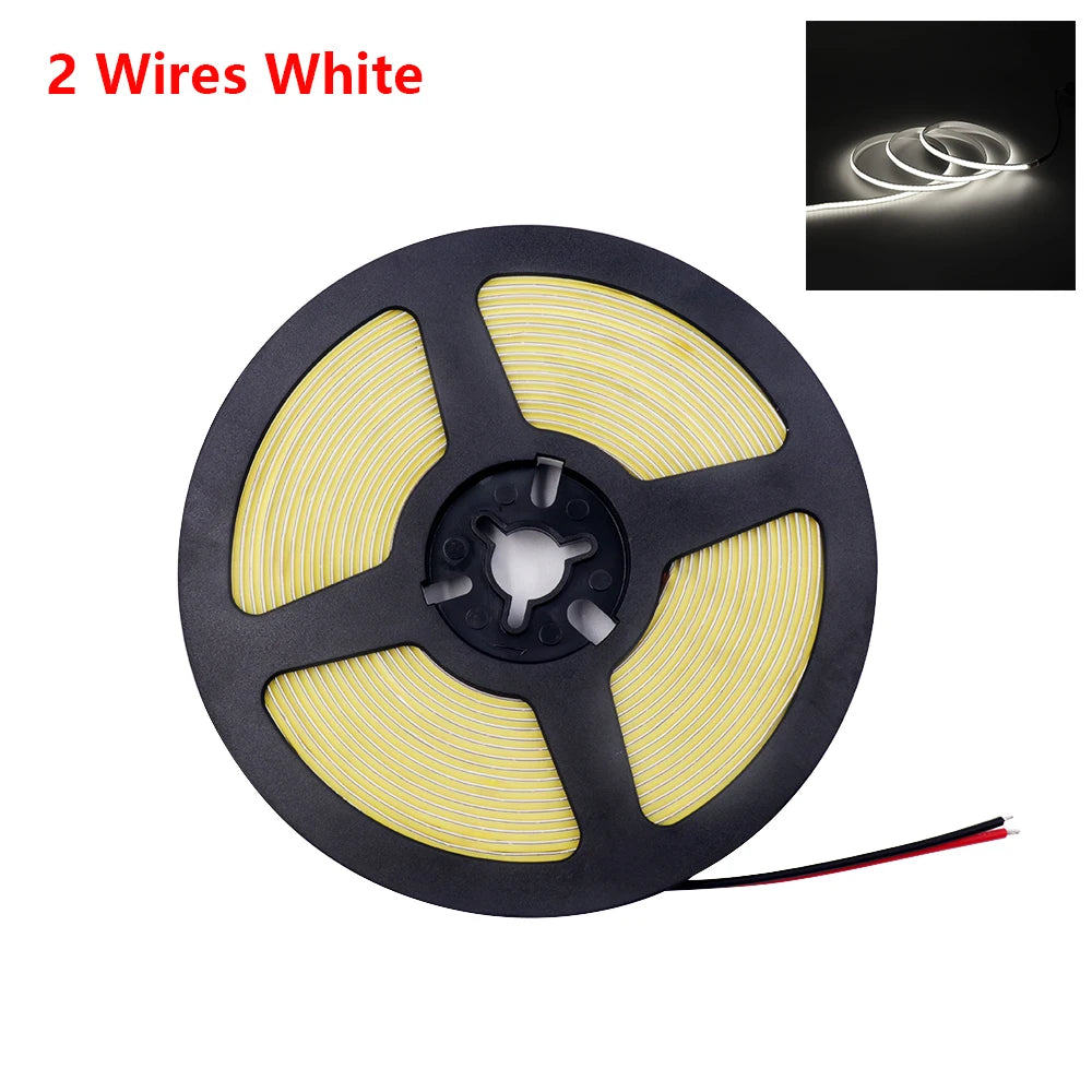 3mm 5mm 8mm PCB COB LED Strip 5V 12V 24V 320LEDs