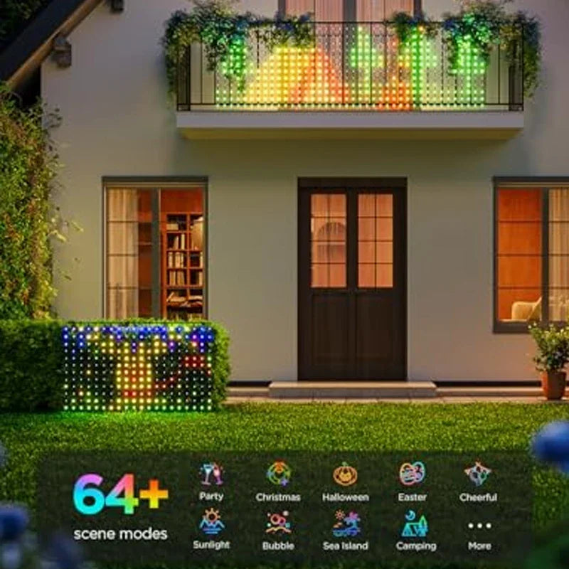 RGB Mesh Lights Bush Net Lights Outdoor Curtain Light String