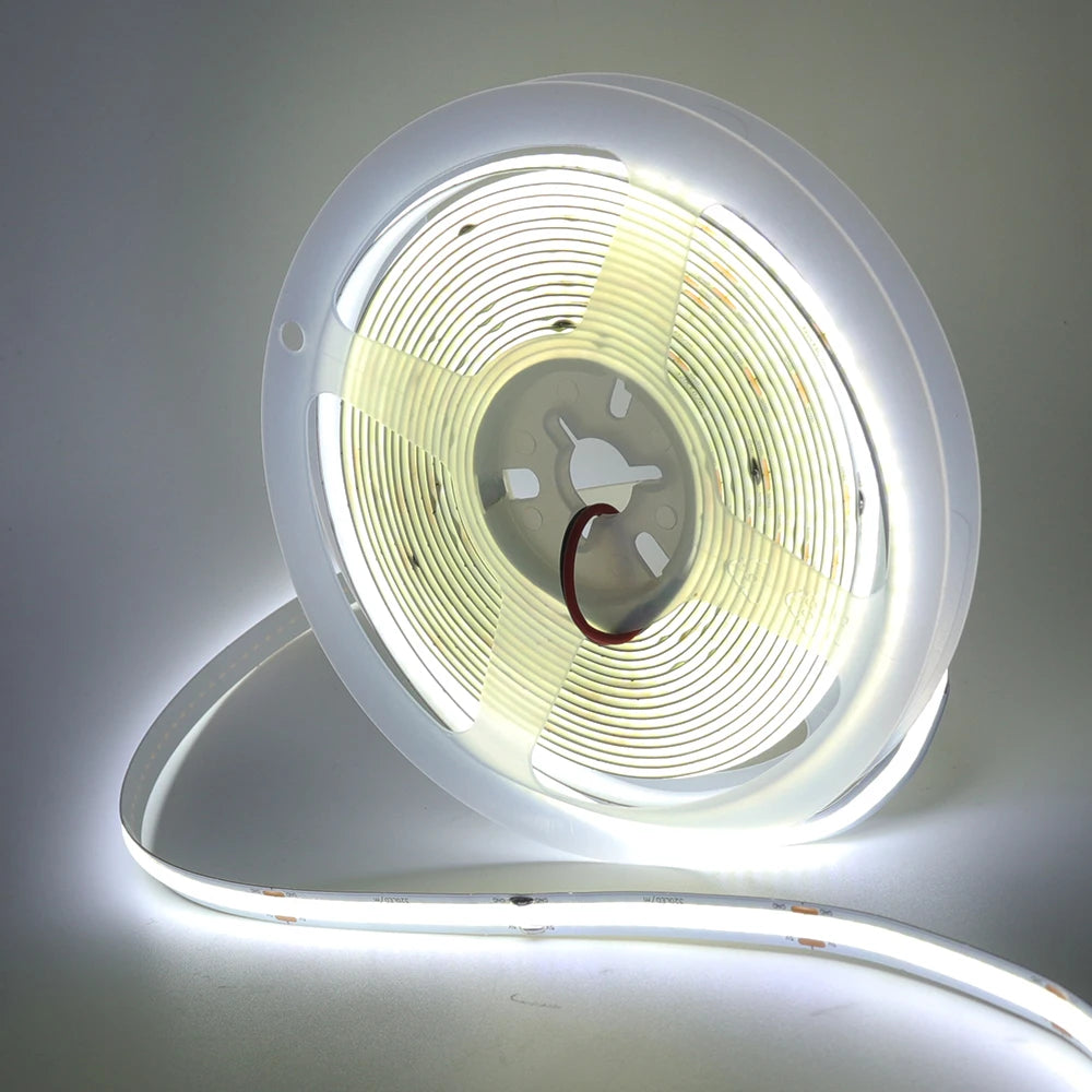 DC 5V 12V 24V COB LED Strip 3mm 5mm 8mm PCB High Density 320LEDs/m Flexible Tape