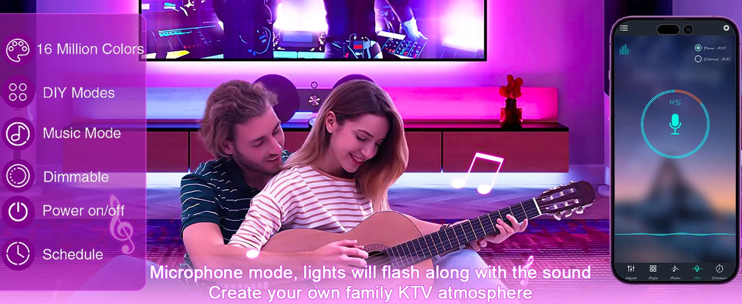 TV Backlight Monitor Display Background Tape Light USB RGB
