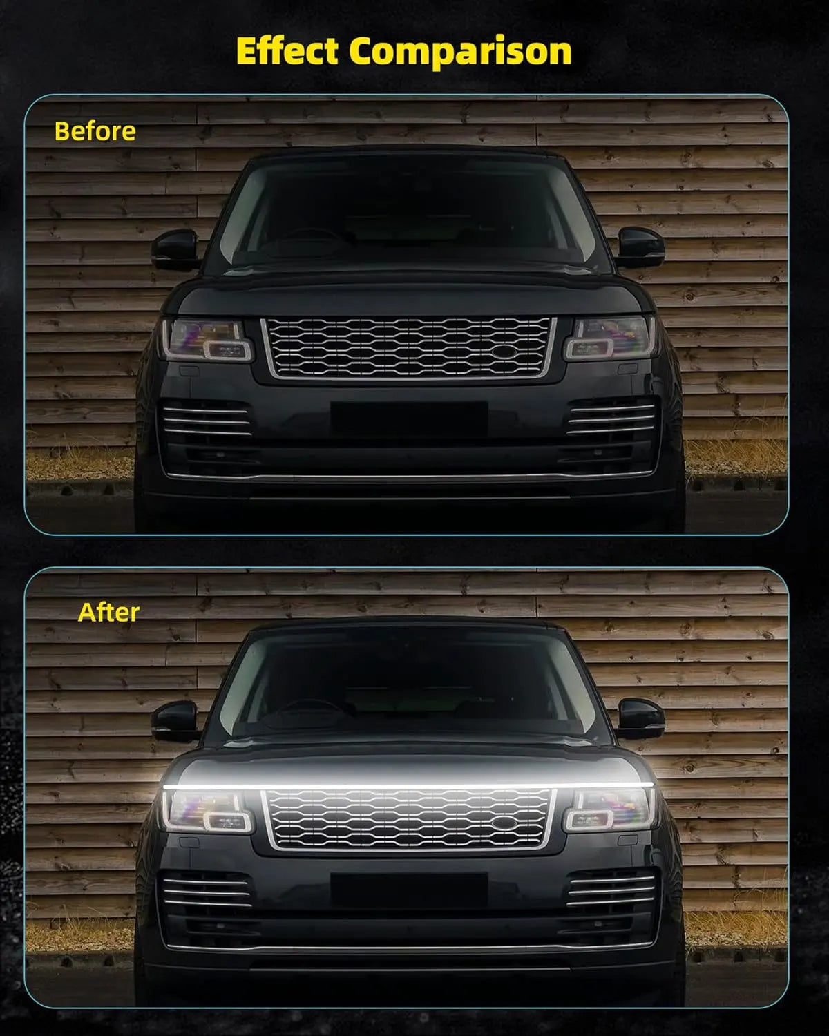 12V Scan Starting Led Car Hood Light Strip Decorative Strips Car