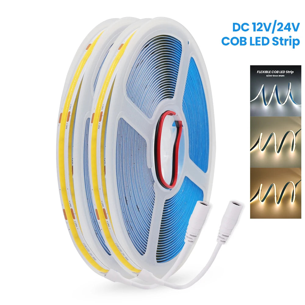 COB Strip Light 8MM 320Leds/M High Density Linear Lighting