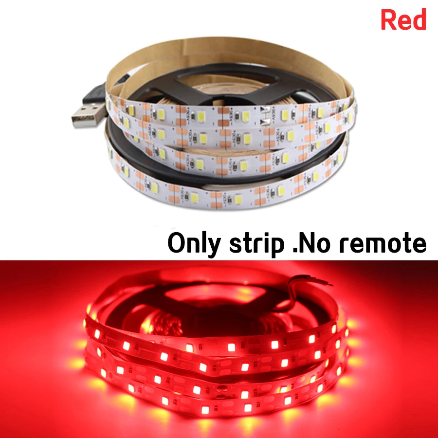 RGB PC LED TV USB Light Strip Backlight 2835 0.5m- 5m Warm White