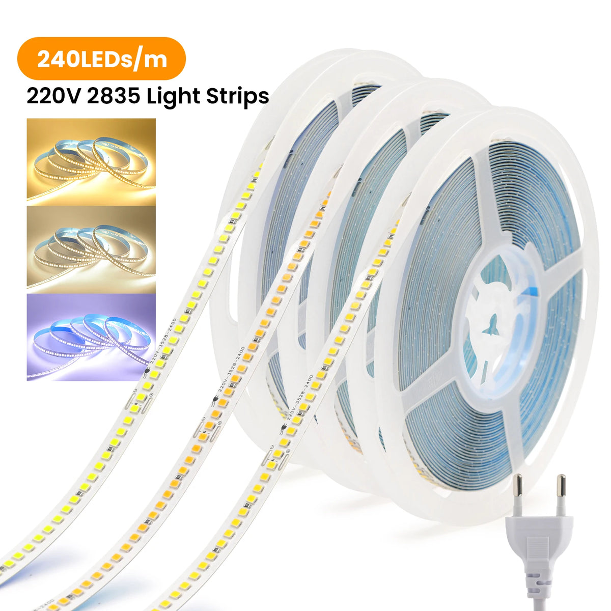 LED Strip Lights 220V 110V with EU US Plug High Bright