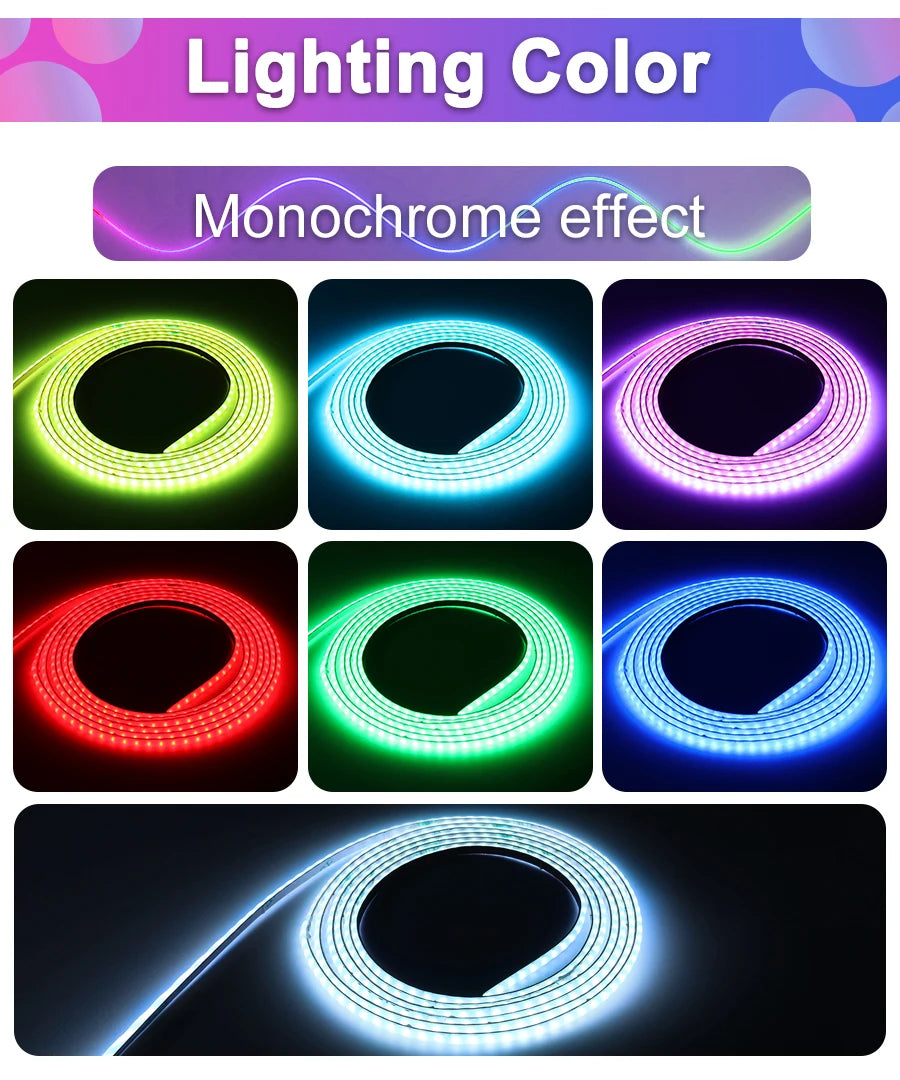 3mm 5mm 5V WS2812B Addressable COB LED Strip