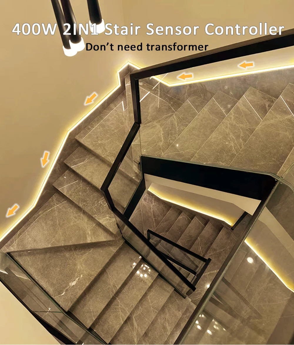 Sensor Motion Stairs LED Strip Light Kit 24V COB Water Flow
