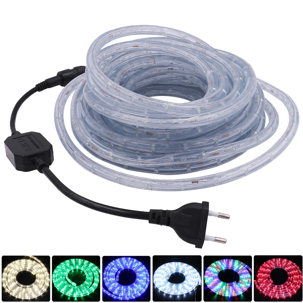 220V Neon Strip Light 360 Rainbow Tube Flex Neon Sign