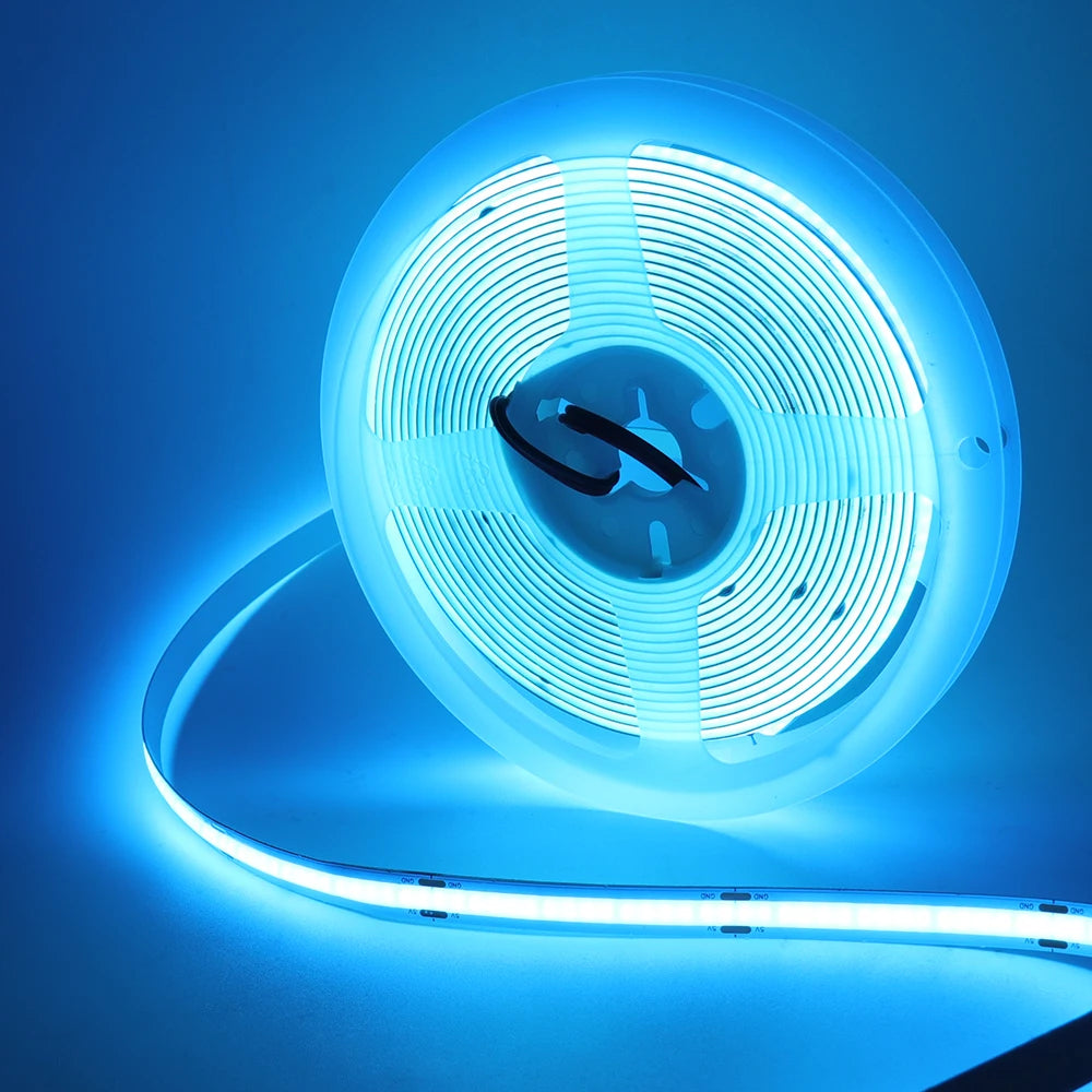 5V USB COB Led Strip Light 320 Leds/M White/Red/Green/Blue/Ice Blue/Pink