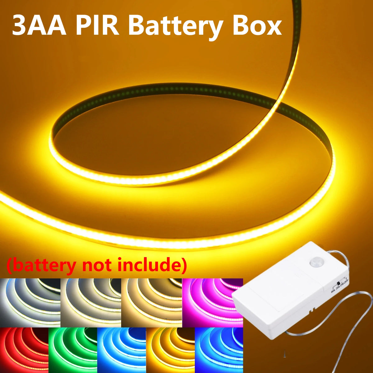 Flexible Tape Remote Control/PIR Motion Sensor Adhesive LED Light Strip 9 Colors