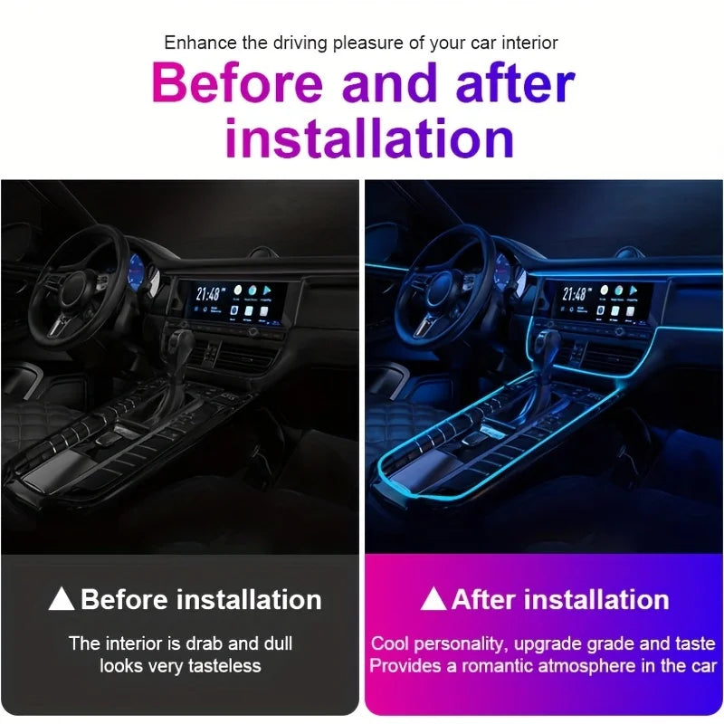 Car Interior Atmosphere Light Strip 5M EL Wiring Decorative