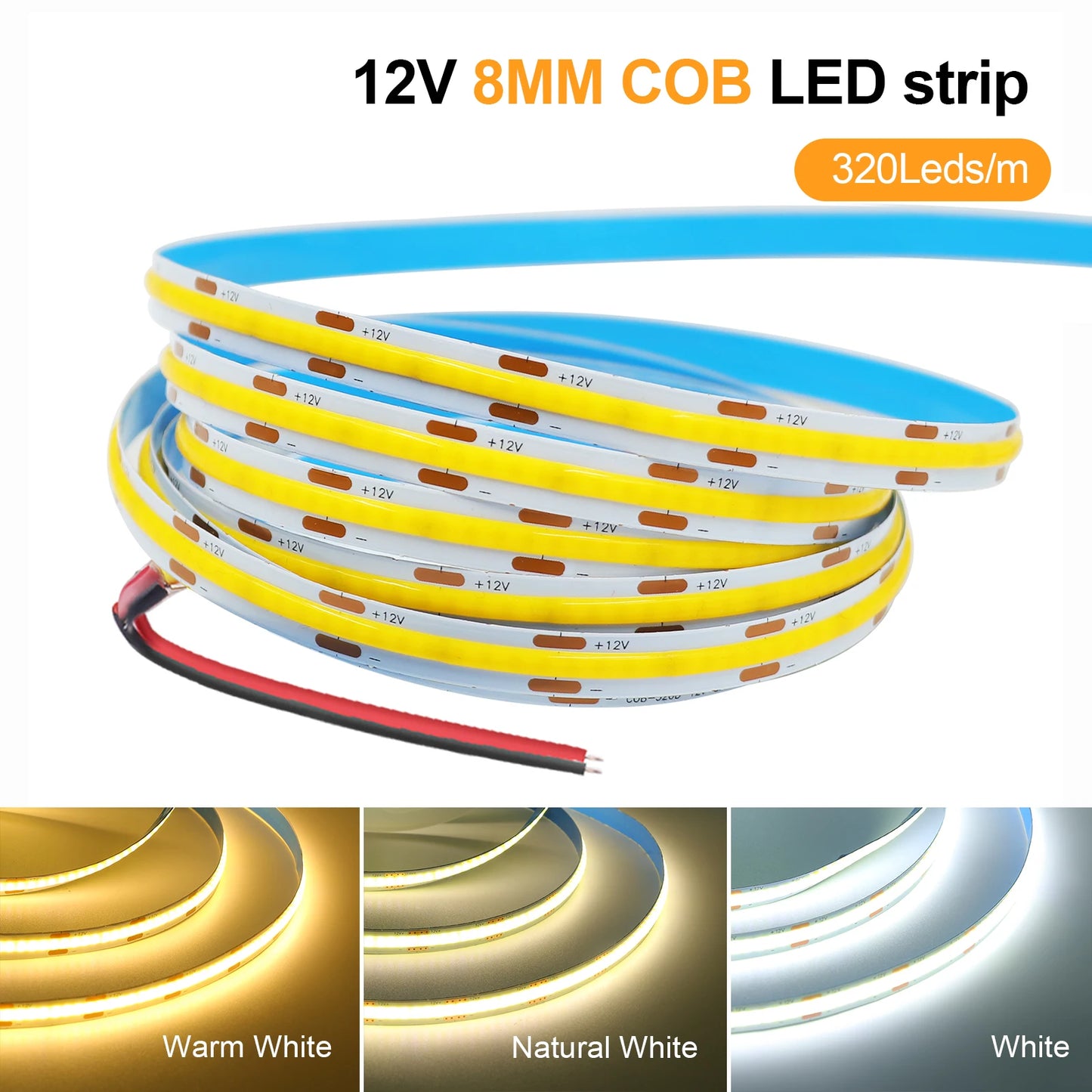 DC 12V COB LED Strip Light for Home Decor TV Backlight Rope