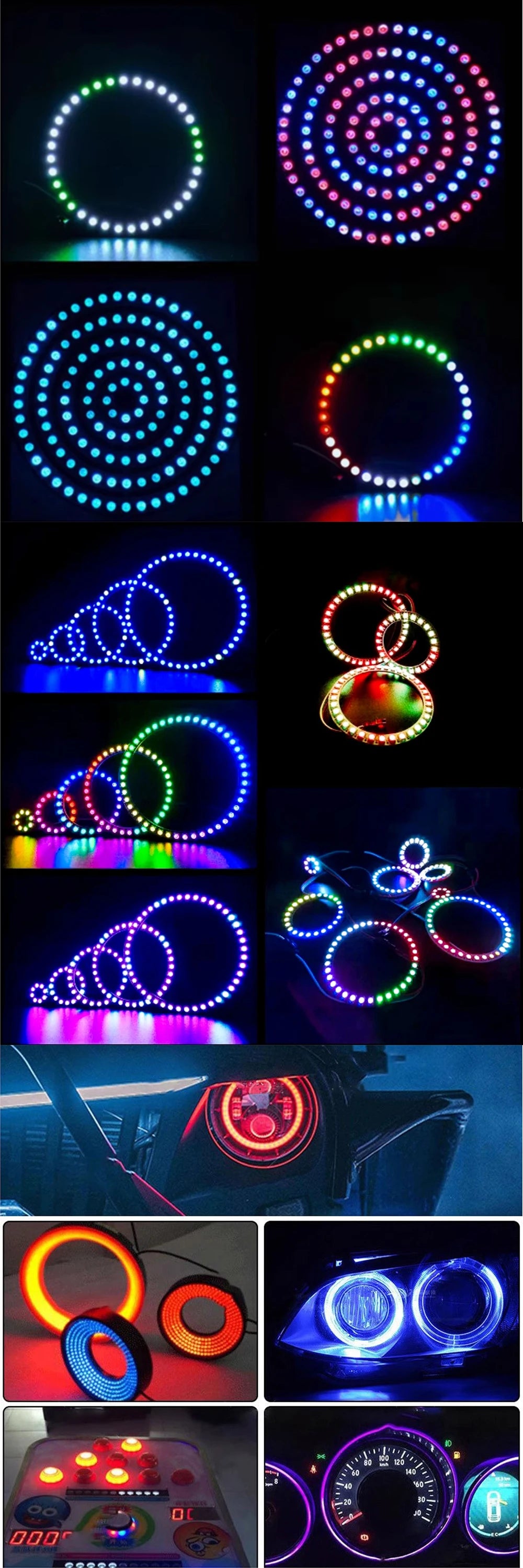 DC5V WS2812B Pixel Ring LED Panel Light Individual