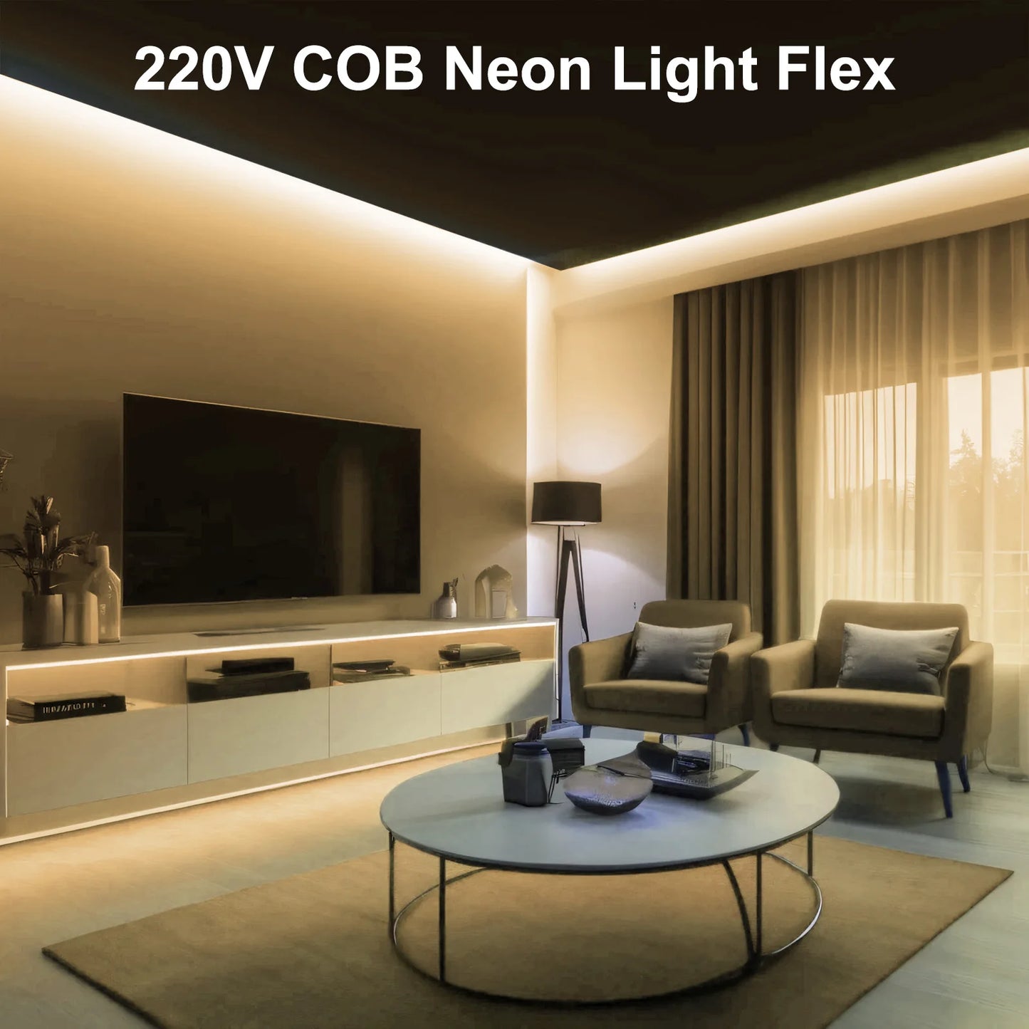 Dimmerable 220V COB Strip Flexible Ribbon LED Neon Light