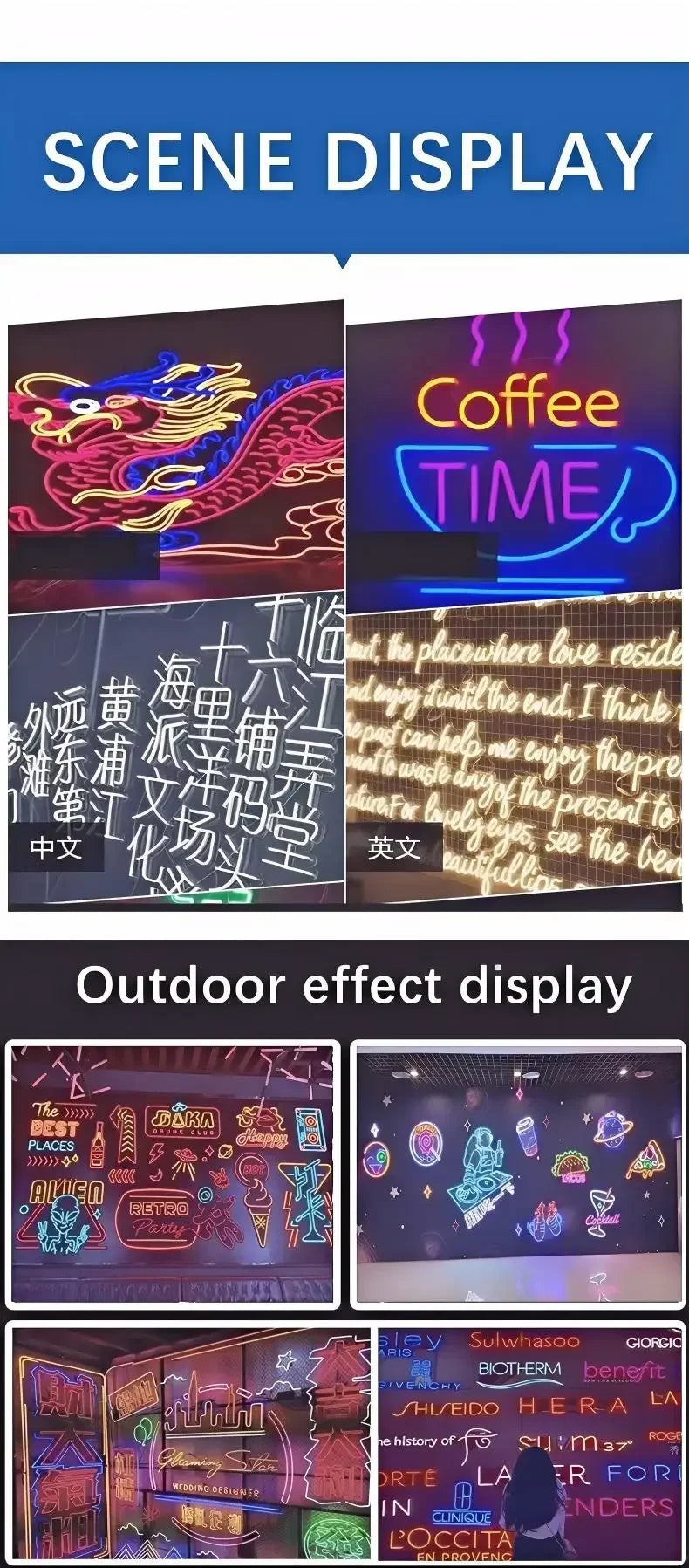 LED Neon Light Strip DC 12V Waterproof Neon Sign 6X12mm