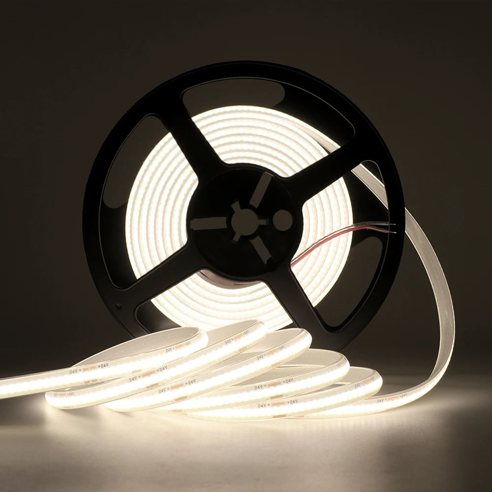 1-20M IP68 Waterproof COB LED Strip 12V 24V 320LEDs
