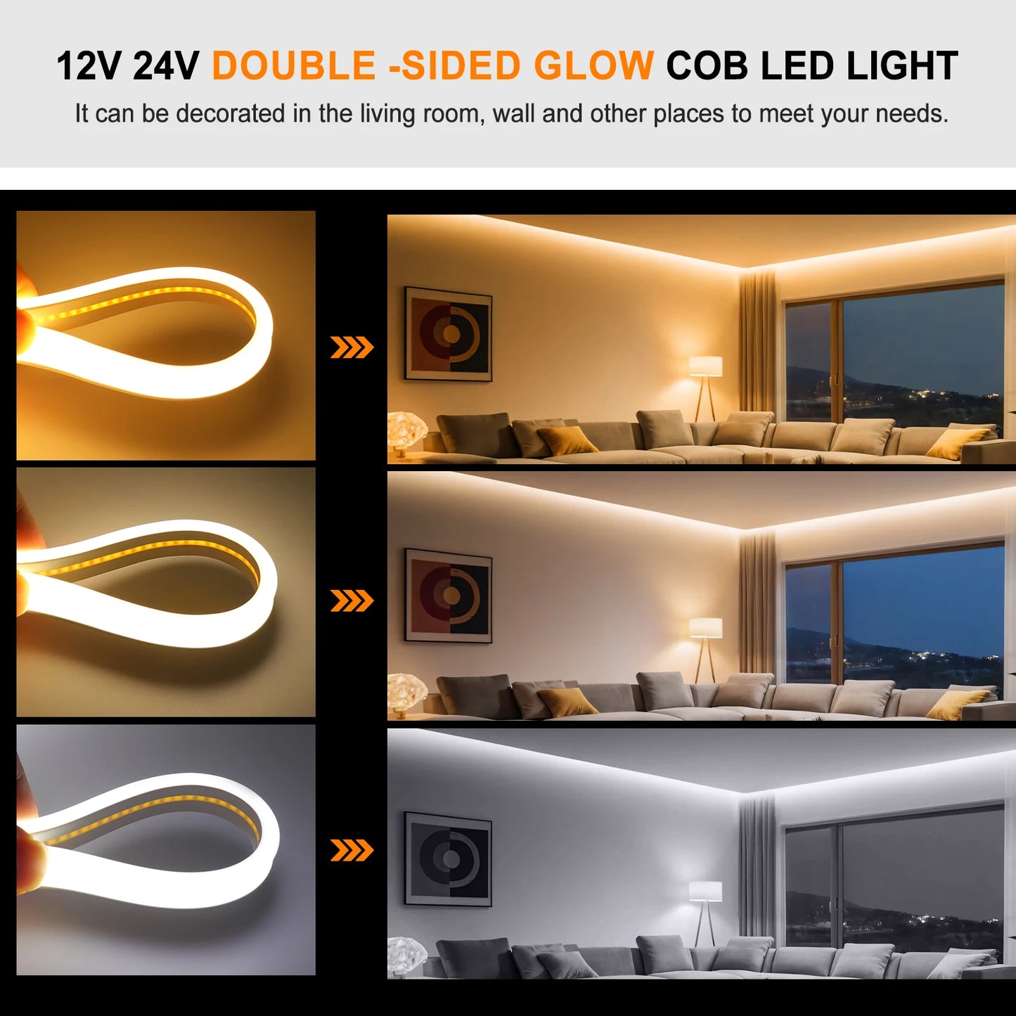 LED Strip Light Double Side Glow Flexible LED Neon Tape