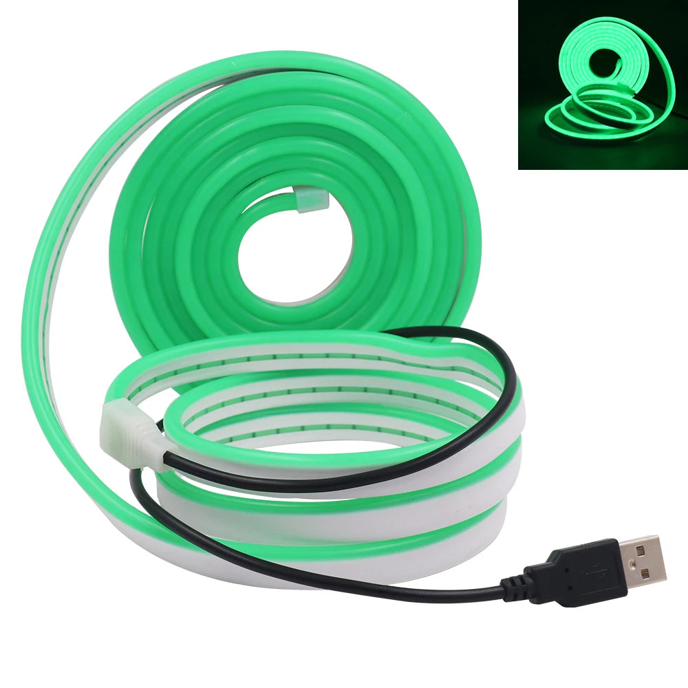 USB Neon LED Strip Light 5V 120LEDs Flexible Neon Rope Tape