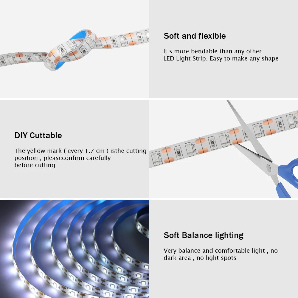 SMD2835 Solar Strip LED Lights With Remote Control Lighting