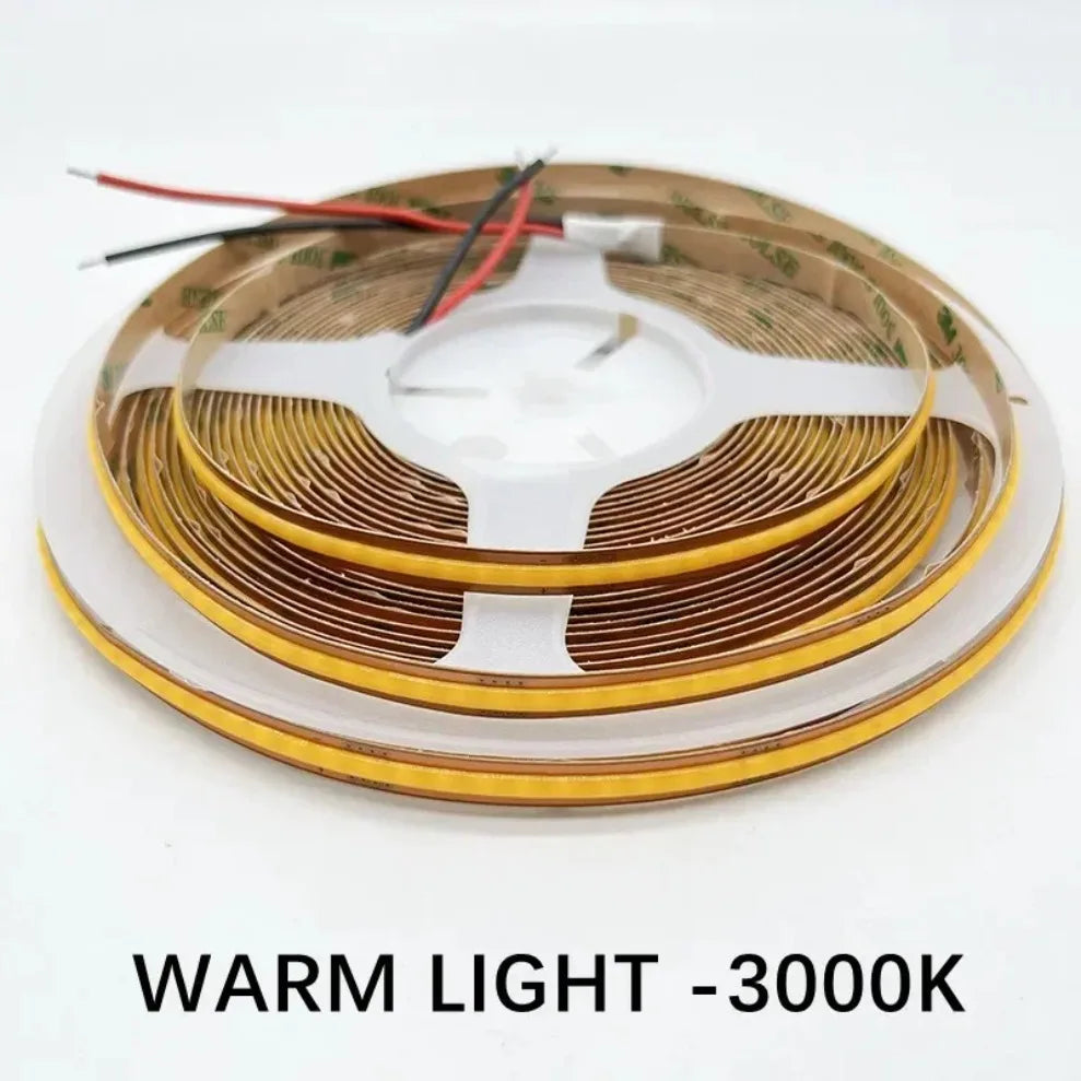 DC 12V/24V 8MM COB LED Strip Free Cut Cuttable 400LEDs