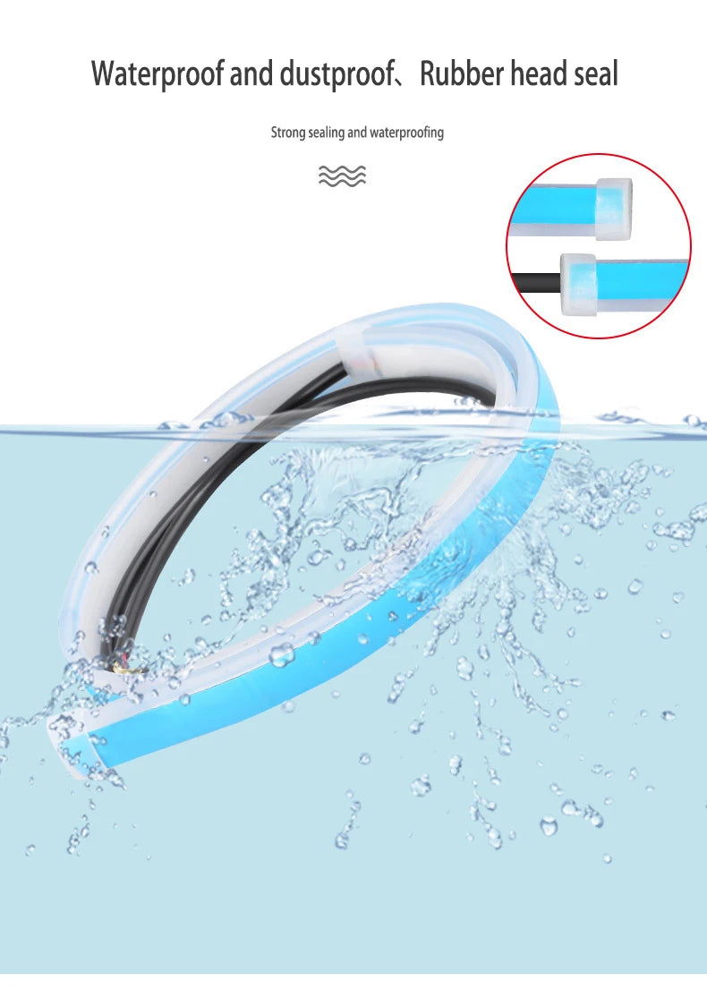 LED Car Daytime Running Lights Flexible Waterproof Strip