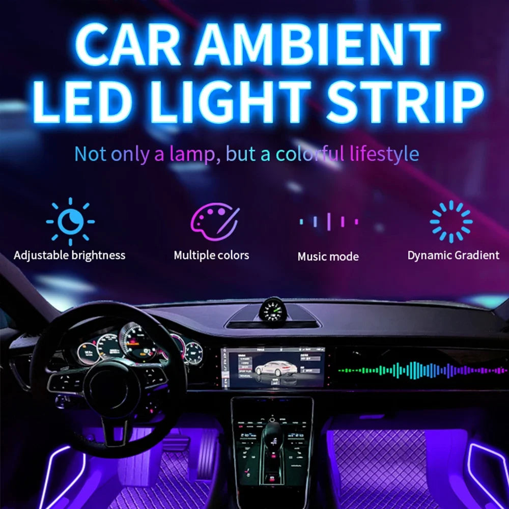 Car Neon LED Interior Ambient Foot Strip Light