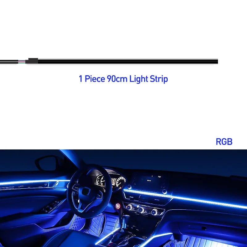 18 in 1 Car Ambient Light 64 Color Acrylic Strips App Control