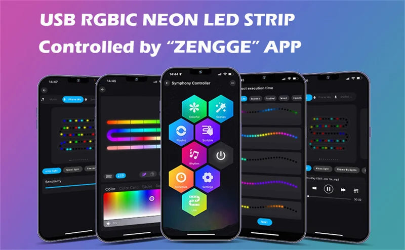 360 Degree Round Reticulate Neon LED Strip with Remote Control