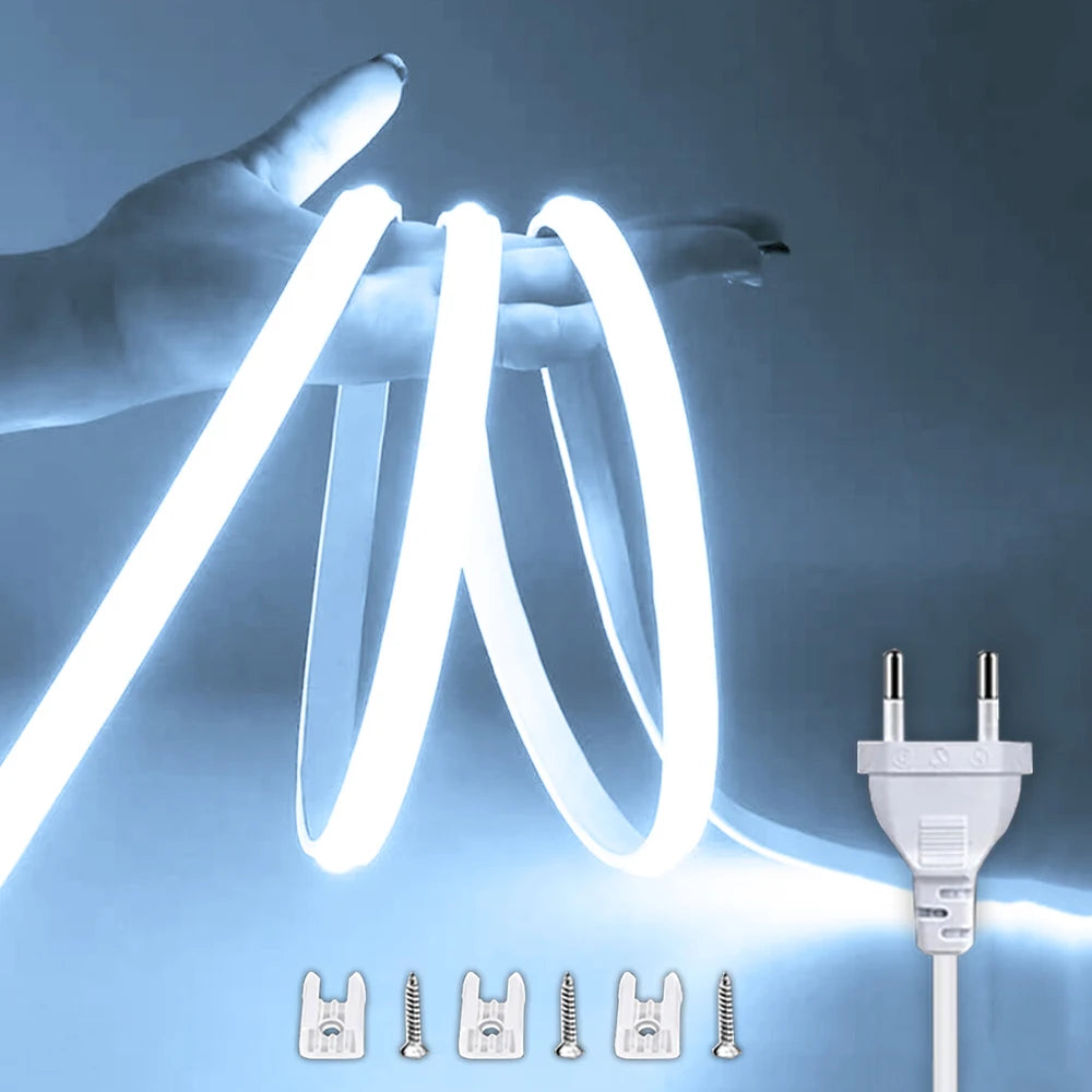 220V Led Strip with ON/OFF Switch Waterproof COB LED Strip 220V