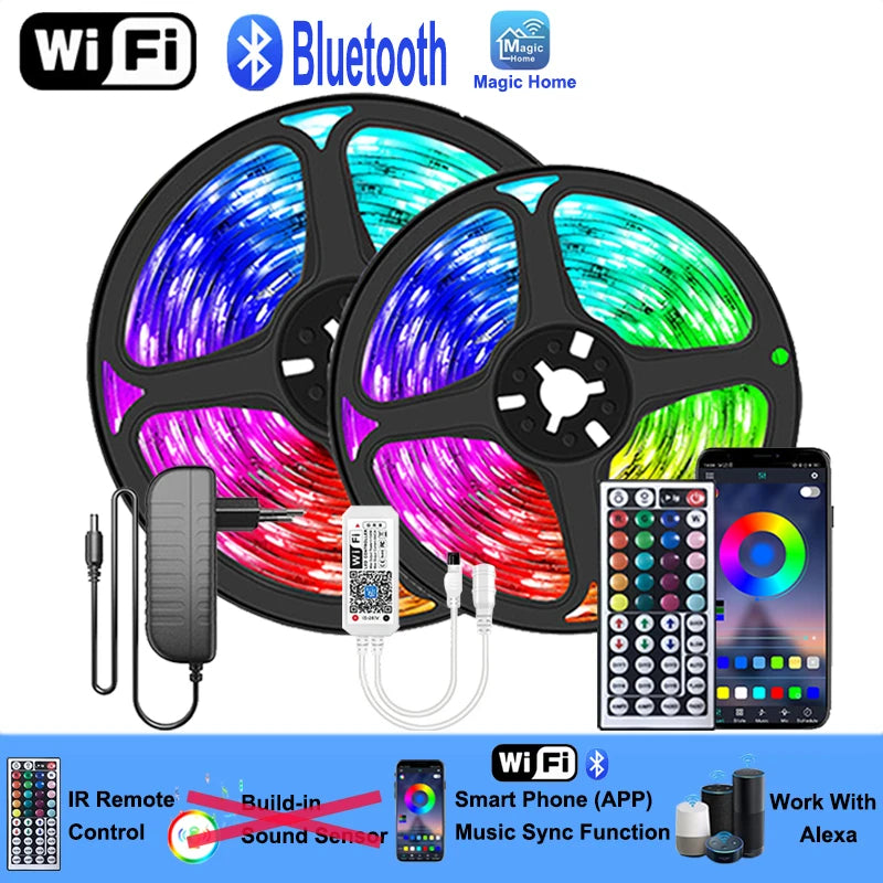 Wifi Led Strip Lights Rgb 5050 Bluetooth Led Tape Light