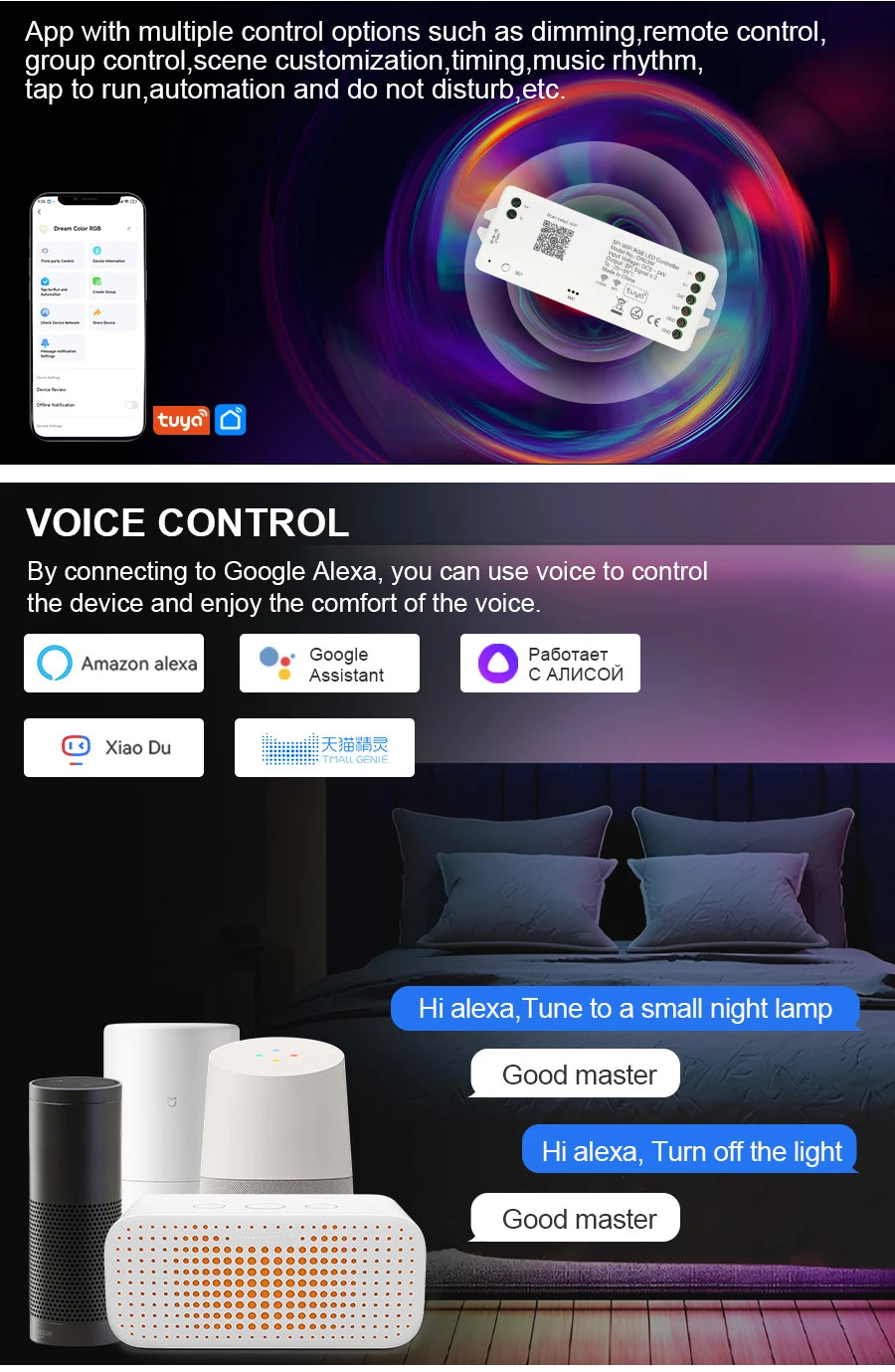 RGB-IC COB LED Strip with Tuya Wifi Controller LED Tape