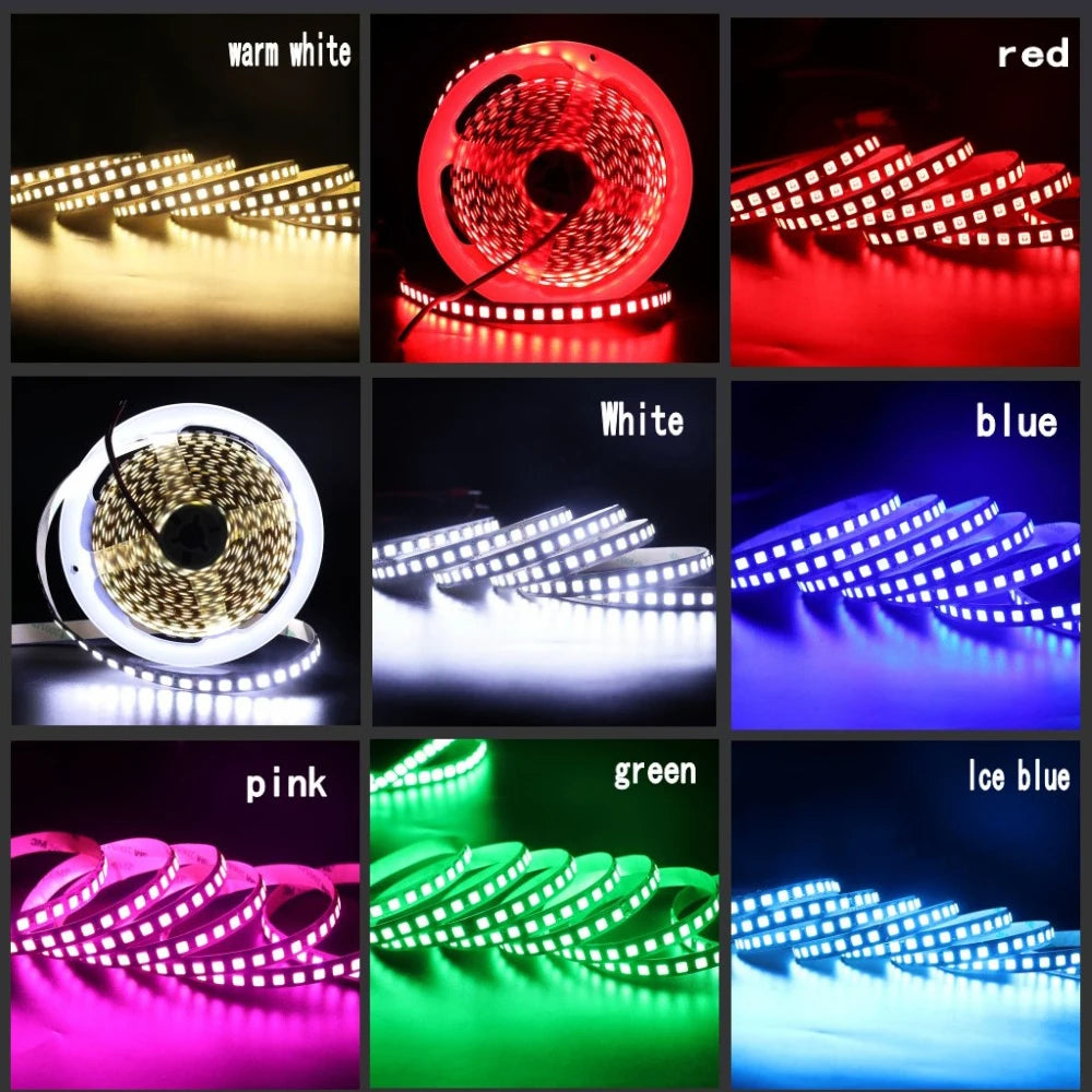 12V 5M LED Strip Light 5054 5050 2835 RGB SMD 120led 60LED Tape
