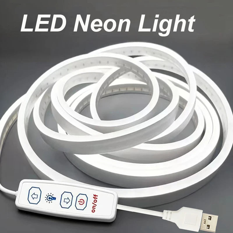 5V USB Dimmable Neon LED Strip Lights Flexible Ribbon Tape
