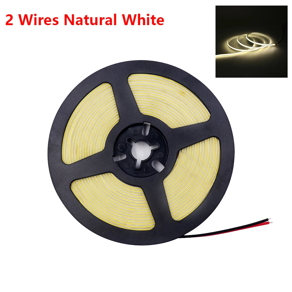 3mm 5mm 8mm PCB COB LED Strip 5V 12V 24V 320LEDs