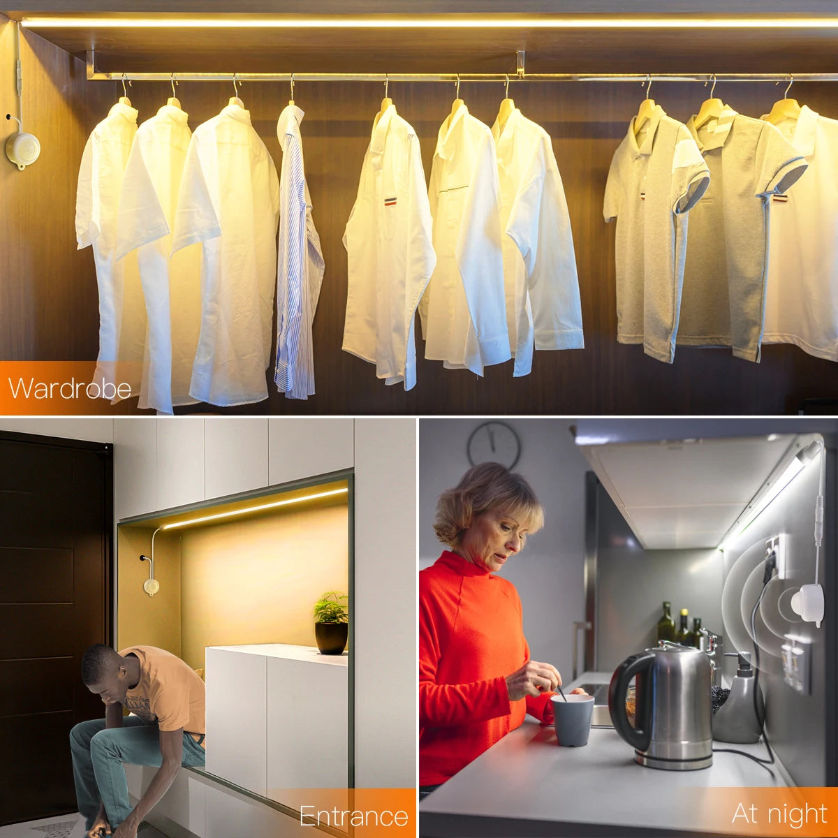 Smart PIR Motion Sensor Super Bright COB LED Strip Neon Light