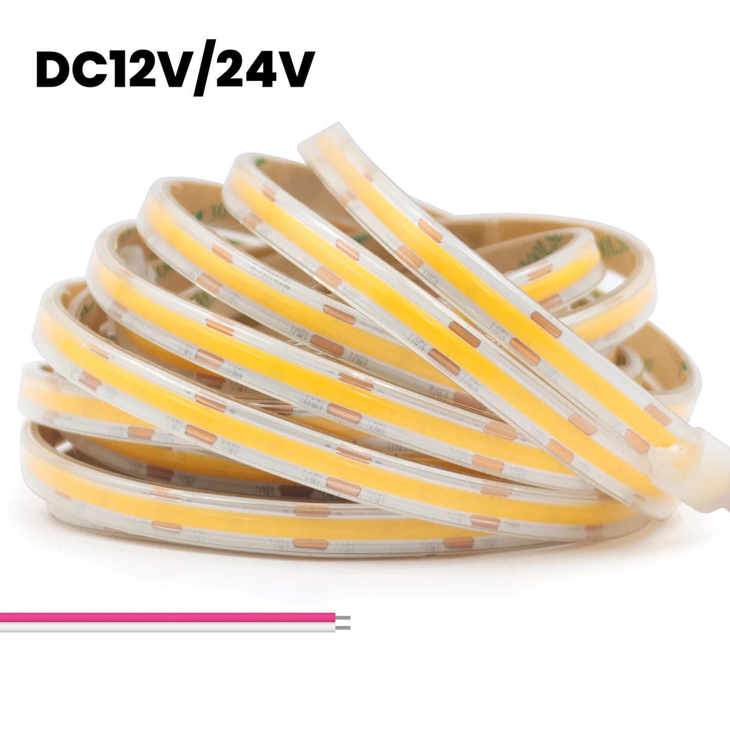 IP68 Waterproof COB LED Strip Lights 12V 24V 480Leds Diode Tape