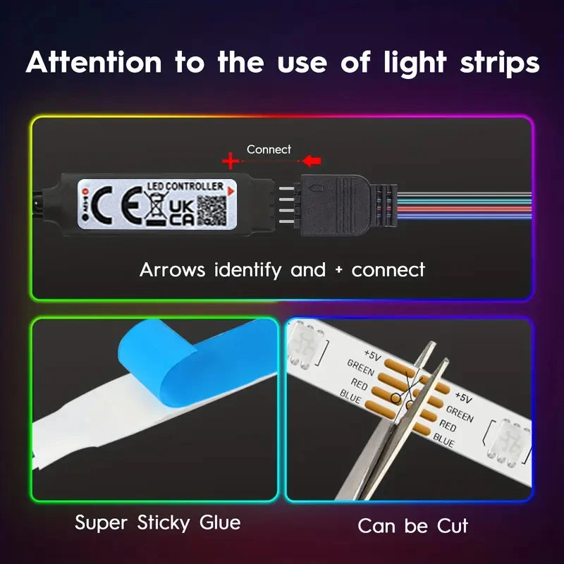 LED Strip Lights Infrared RGB Lighting For TV Background
