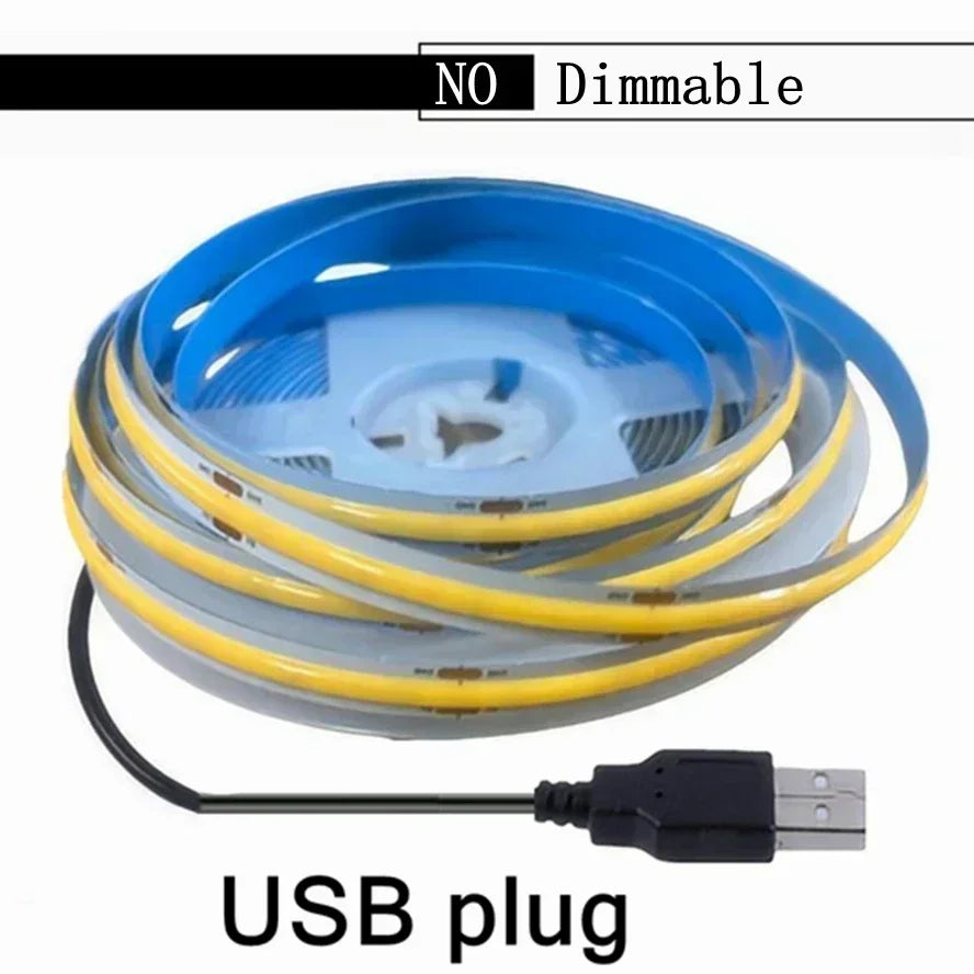 Dimmable 5V USB 5m COB LED Strip Light with Hand Scan Dimmable Touch Sensor