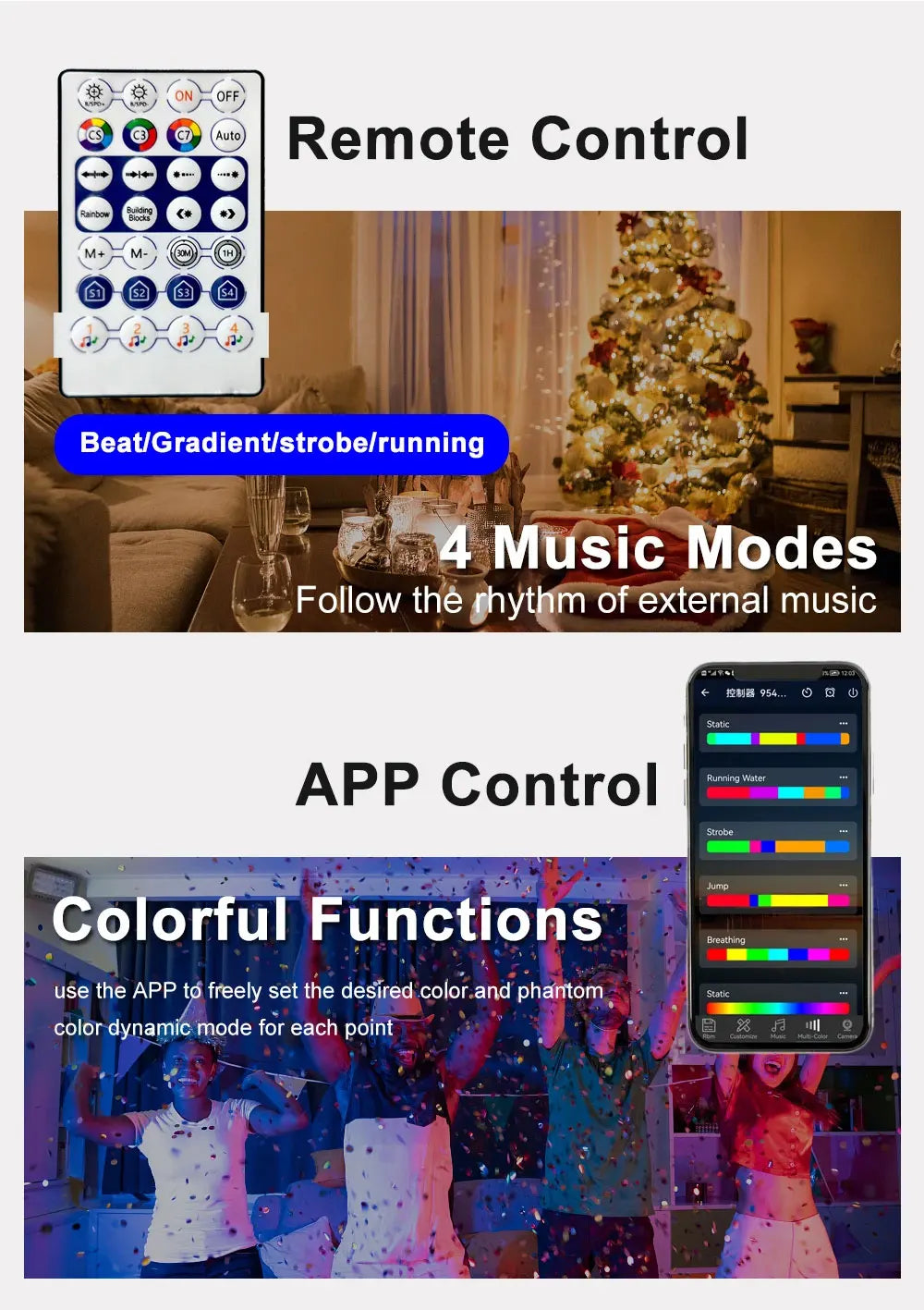 USB RGB Led Ring WS2812B With 28Keys BT Music Controlle
