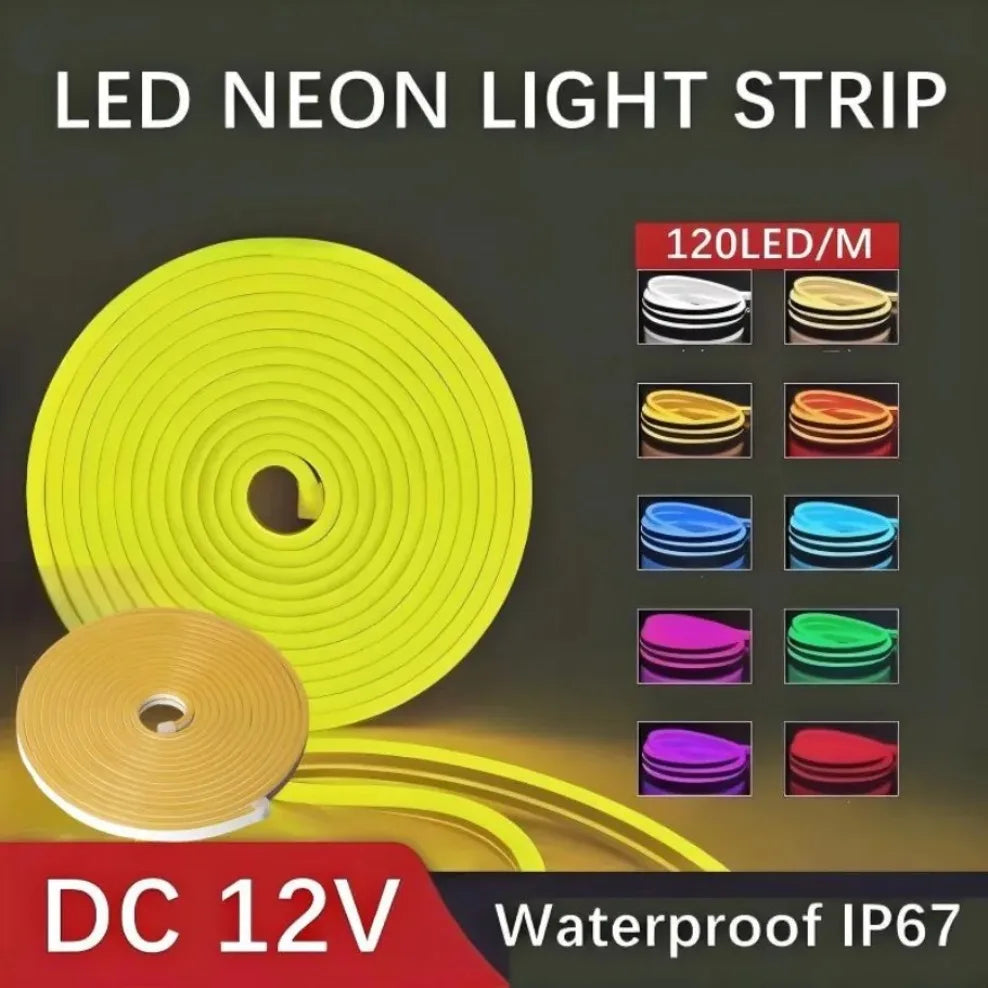 LED Neon Light Strip DC 12V Waterproof Neon Sign 6X12mm