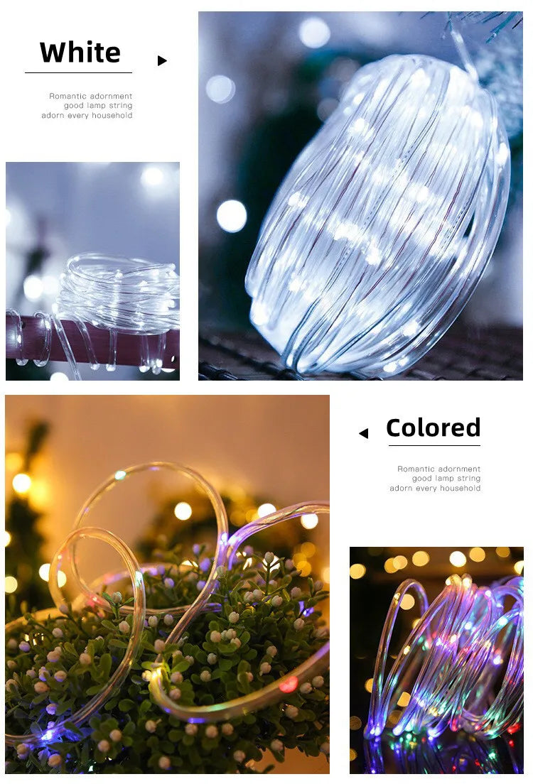300LED Solar Rope Strip Light Outdoor Fairy Light Strings