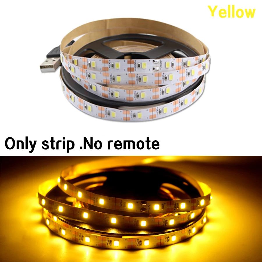 RGB PC LED TV USB Light Strip Backlight 2835 0.5m- 5m Warm White