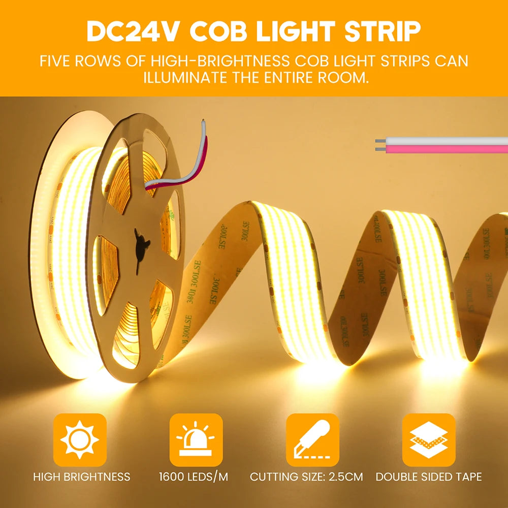 LED Strip Super Bright Flexible Tape High Density Linear Lights