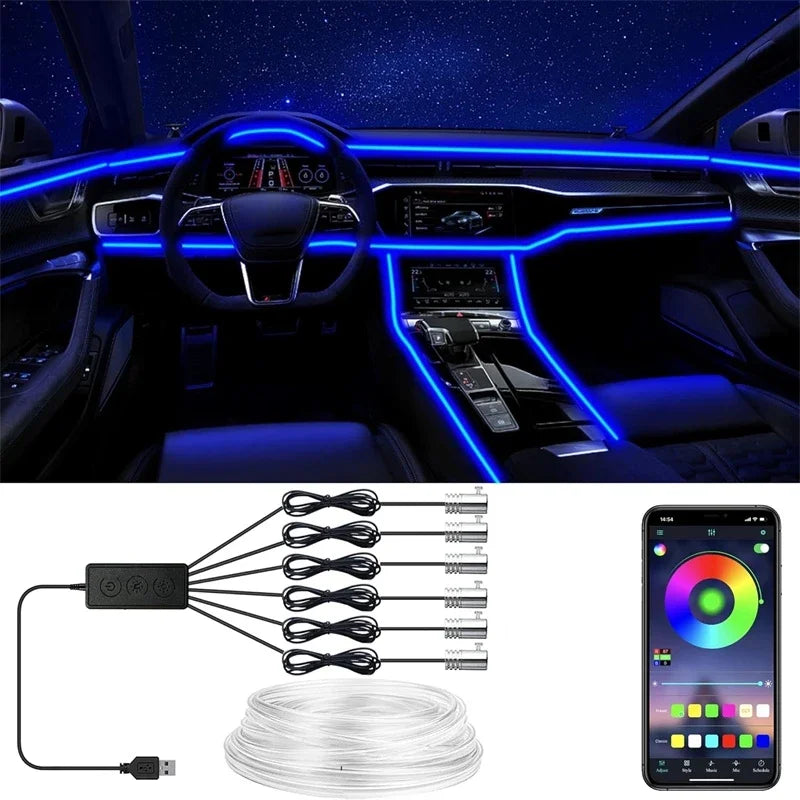 Flexible EL Wire Lights With App Control Ambient Atmosphere Strip Light