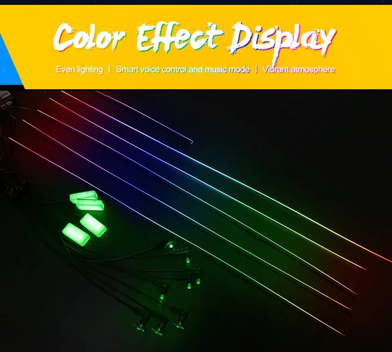 22 In 1 Car Ambient Lights RGB 64 Color Universal LED Strip