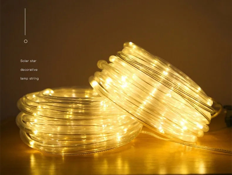 300LED Solar Rope Strip Light Outdoor Fairy Light Strings