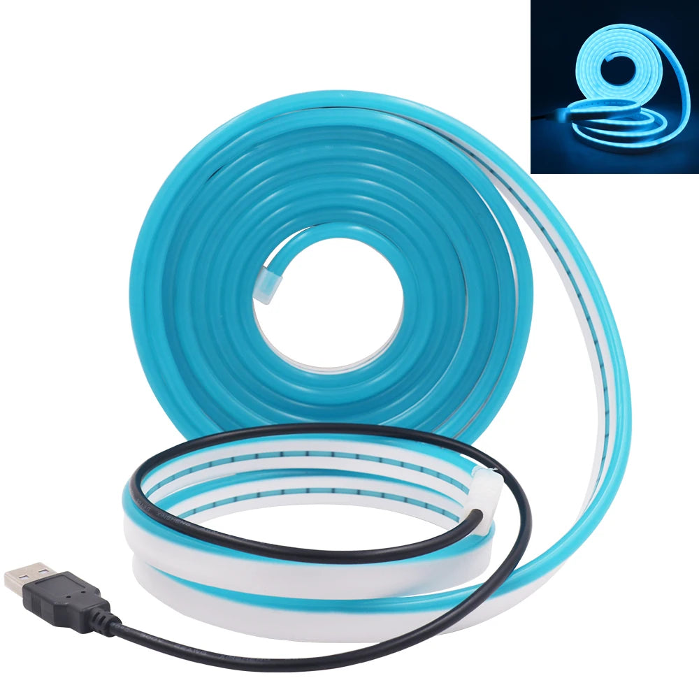 USB Neon LED Strip Light 5V 120LEDs Flexible Neon Rope Tape